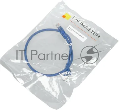Патч-корд LANMASTER utp LAN-PC45/U5E-0.5-BL вилка RJ-45-вилка RJ-45 cat.5е 0.5м синий LSZH (уп.:1шт)