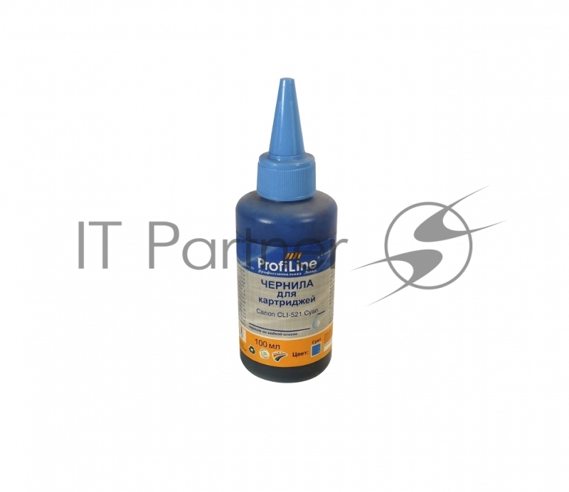 Чернила ProfiLine PL-CLI-521C для принтеров Canon Pixma Ip3600/IP4600/MP540/MP620/MP630/MP980 Cyan 100 мл водн