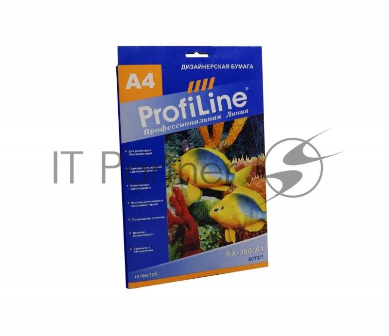 БХ-380-А4-10 ХОЛСТ на основе хлопка ProfiLine 380г/м2, А4, 10л, 1440 dpi