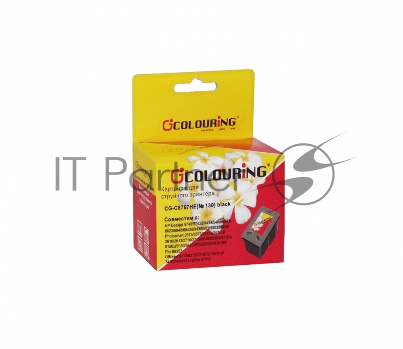 Картридж струйный Colouring CG-C8767HE №130 черный пигмент для принтеров HP PS2613/2713/8153/8453/K7103
