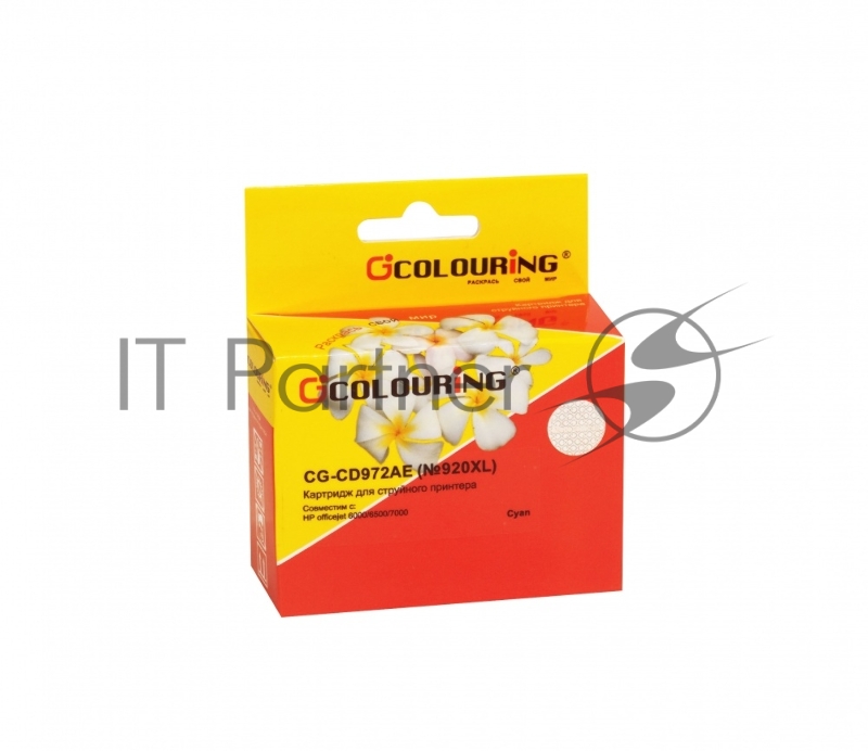 Картридж струйный Colouring CG-CD972AE №920XL Cyan водный для принтеров HP officejet 6000/6500/7000