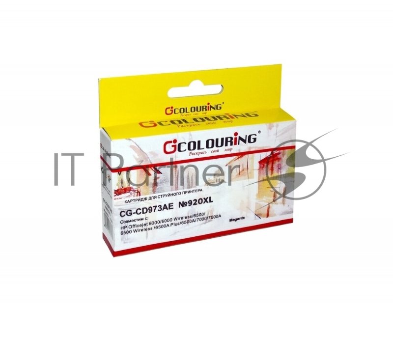 Картридж струйный Colouring CG-CD973AE №920XL Magenta водный (7,5 мл) для принтеров HP officejet 6000/6500/7000