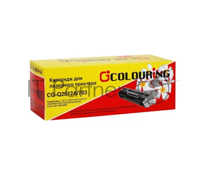 Картридж лазерный Colouring CG-Q2612A/703 черный (2000 стр.) для HP LJ 1010/1012/1015/3015/3020/3030/1020/1022/3050/3052/3055/M1005/M1005MFP/M1319/M1319MFP Series Canon LBP 2900/3000 PREMIUM