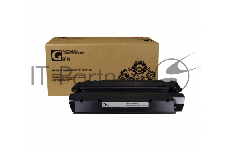 Картридж лазерный GalaPrint GP-Q2613X/Q2624X/C7115X черный (4000 стр) для HP LJ 1000/1005/1200/1300/1150/1150n/1300/1300n/1300xi/3300/3310/3320/3330/3380 Canon LBP-1210