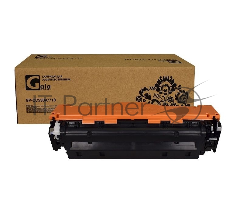 Картридж лазерный GalaPrint GP-CC530A/718 черный (3500 стр) для HP CLJ CP2025n/CP2025dn/CP2025x/CM2320n/CM2320nf/CM2320fxi/Canon LBP-7200C/7210CDN/MF8350CDN