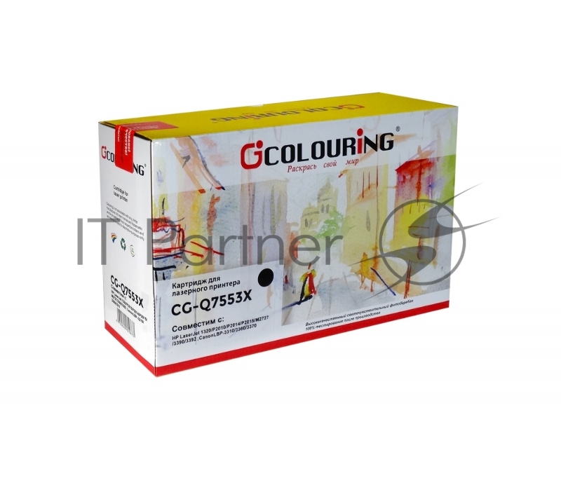 Картридж лазерный Colouring CG-Q7553X/715 черный (7000 стр.) для HP LJ P2010/P2014/P2015/2015d/2015n/M2727/M2727nf/M2727nfs/Canon LBP-3310/3370