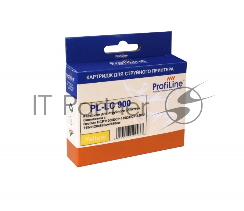 Картридж струйный ProfiLine PL-LC900Y для принтеров Brother DCP110C/DCP-115C/DCP-120C/115c/120c820cw/640cw Yellow водн