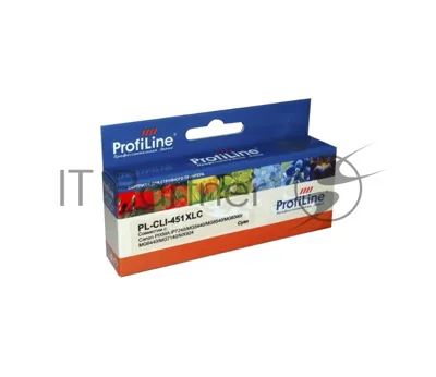 Картридж струйный ProfiLine PL-CLI-451C для принтеров Canon PIXMA iP7240/MG5440/MG5540/MG6340/MG6440/MG7140/MX924 Cyan водн