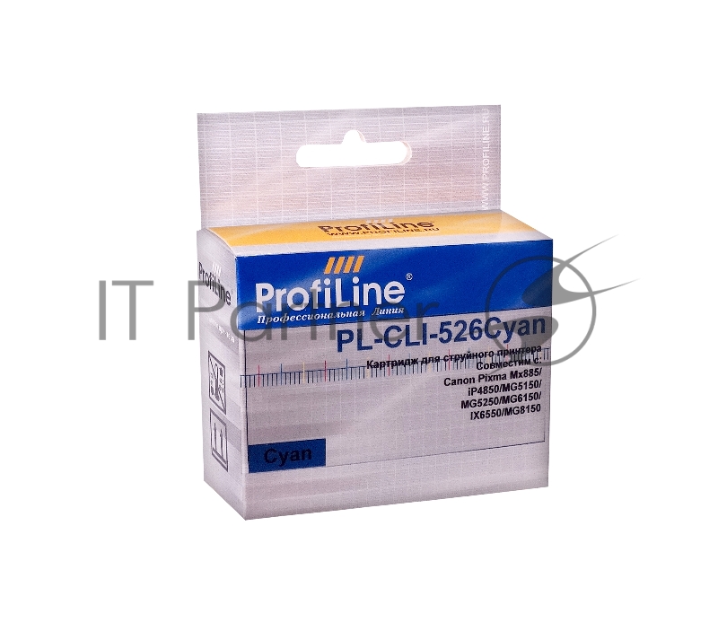 Картридж струйный ProfiLine PL-CLI-526C с чипом для принтеров Canon Pixma IP4850/MG5150/MG5250/MG6150/MG8150 Cyan водн