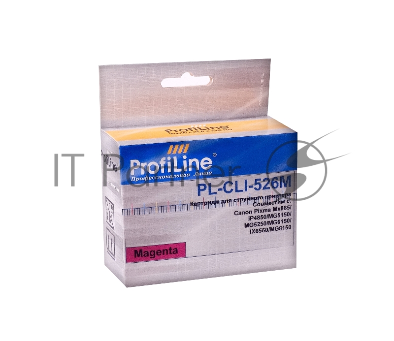 Картридж струйный ProfiLine PL-CLI-526M с чипом для принтеров Canon Pixma IP4850/MG5150/MG5250/MG6150/MG8150 Magenta водн