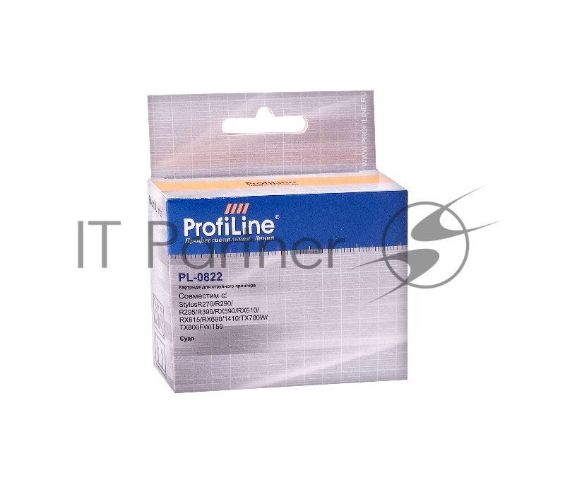 Картридж струйный ProfiLine PL-0822 для принтеров Epson StylusR270/R290/R295/R390/RX590/RX610/RX615/RX690/1410/TX700W/TX800FW/T50 Cyan водн