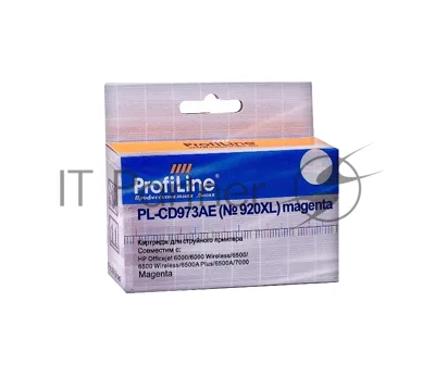 Картридж струйный ProfiLine PL-CD973AE №920XL для принтеров HP officejet 6000/6500/7000 Magenta водн