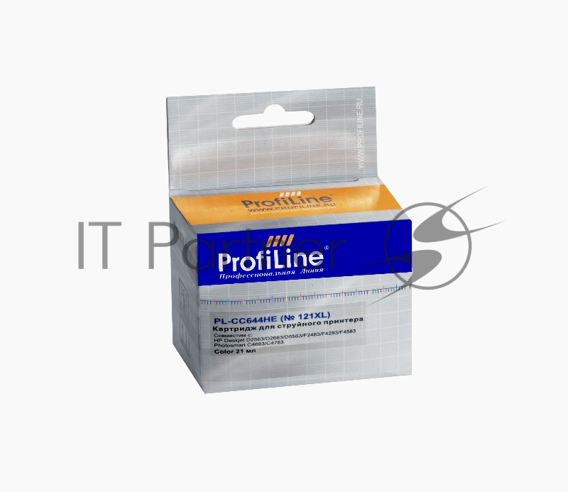 Картридж струйный ProfiLine PL-CC644HE №121XL для принтеров HP Deskjet D1663/D2500/D2563/D2663/D5563/F2423/F2493/F4213/F4275/F4280/F4283/F4583/HP Photosmart C4683/C4783 Сolor водные