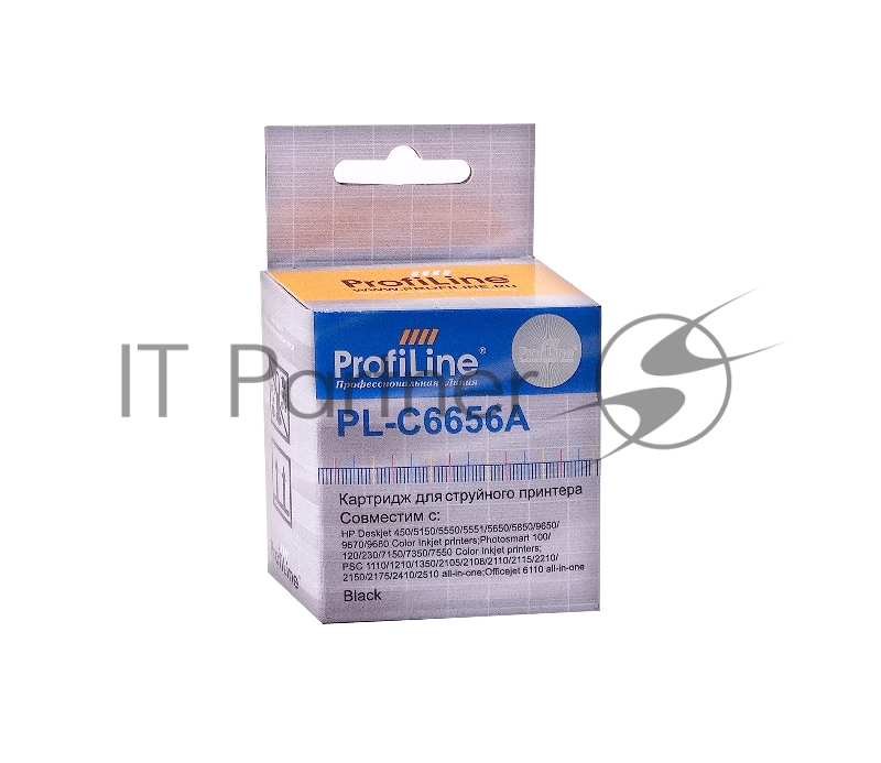 Картридж струйный ProfiLine PL-C6656A для принтеров HP DJ 450/2400/5550/7150/7350/7550/PSC/1110/OJ 4105/Fax 1240 Black пигмент