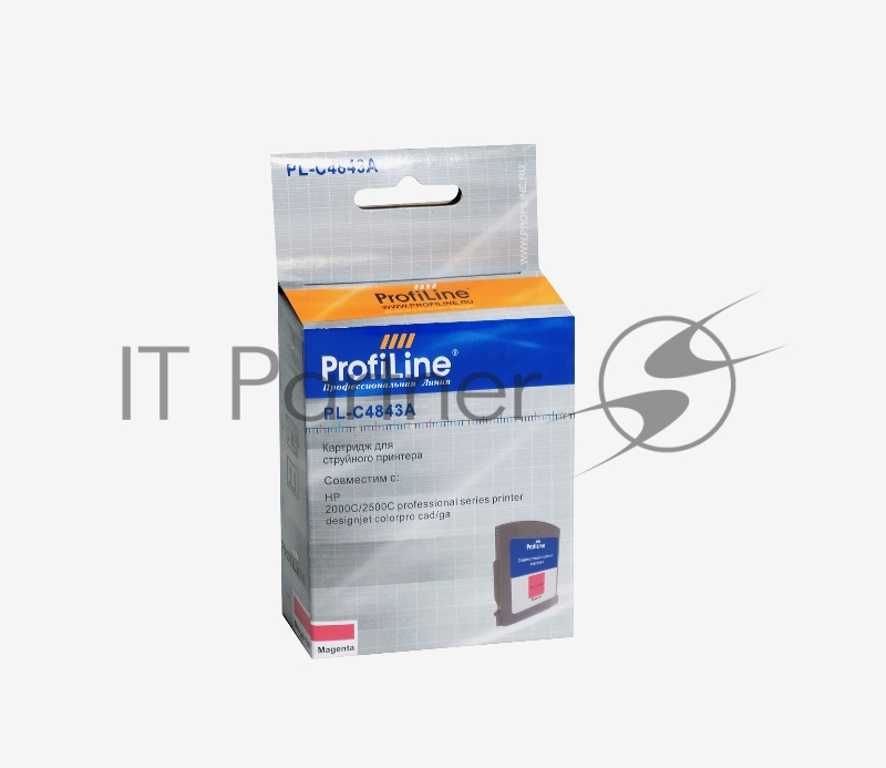 Картридж струйный ProfiLine PL-C4843A №10 для принтеров HP DJ 2000C/2500C Designjet Colorpro cad/ga Magenta водные