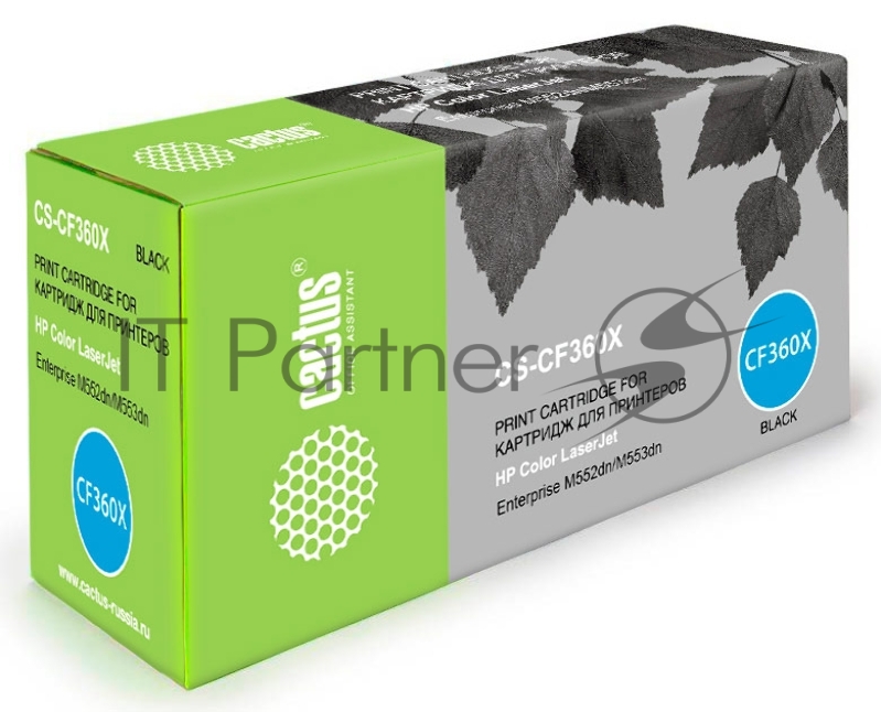 Картридж лазерный Cactus CS-CF360X черный (12500 стр.) для HP CLJ M552dn/M553dn/M553N/M553x