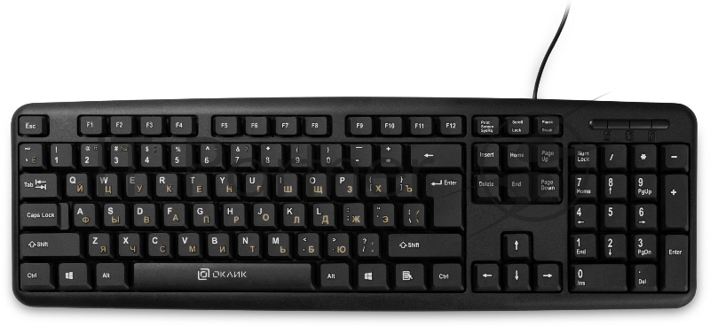 Клавиатура проводная Oklick 130M, USB, черный