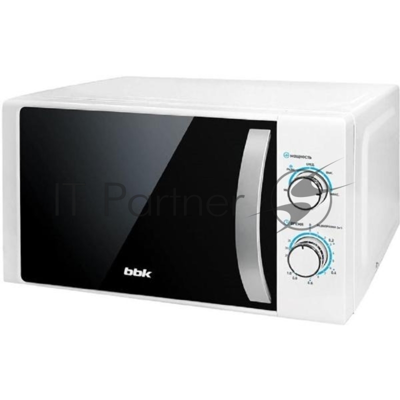 Микроволновая печь BBK 20MWS-711M/WS C белый/серебристый, 20 л, 700 Вт, переключатели - поворотный механизм