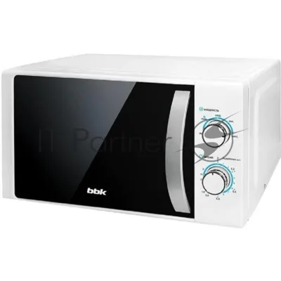 Микроволновая печь BBK 20MWS-711M/WS C белый/серебристый, 20 л, 700 Вт, переключатели - поворотный механизм
