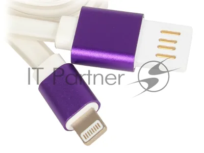 Кабель Gembird USB 2.0 Cablexpert AM/Lightning 8P, 1м, силиконовый шнур, разъемы фиолетовый металлик, пакет