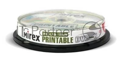 Диск DVD-R Mirex 4.7 Gb, 16x, Cake Box (10), Ink Printable (10/300)