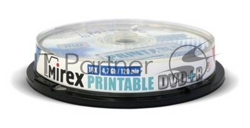 Диск DVD+R Mirex 4.7 Gb, 16x, Cake Box (10), Ink Printable (10/300)