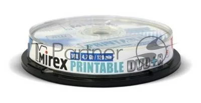 Диск DVD+R Mirex 4.7 Gb, 16x, Cake Box (10), Ink Printable (10/300)