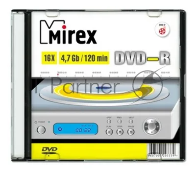 Диск DVD-R Mirex 4.7 Gb, 16x, Slim Case (1), (1/200)
