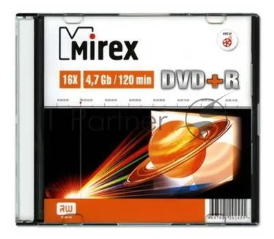 Диск DVD+R Mirex 4.7 Gb, 16x, Slim Case (1), (1/200)