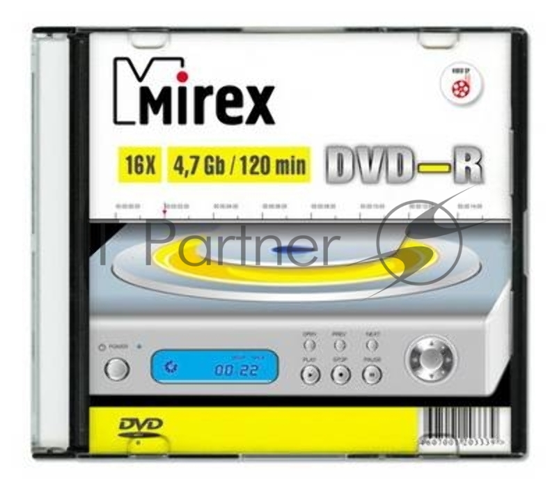 Диск DVD-R Mirex 4.7 Gb, 16x, Slim Case (5), (5/200)