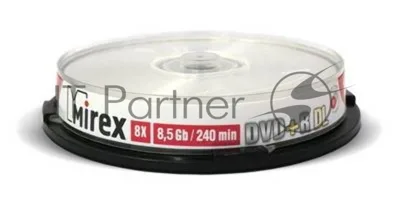Диск DVD+R Mirex 8.5 Gb, 8x, Cake Box (10), Ink Printable, Dual Layer (10/300)
