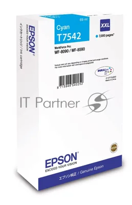Картридж струйный Epson T7542 голубой экстраповышенной емкости для WF-8090/8590