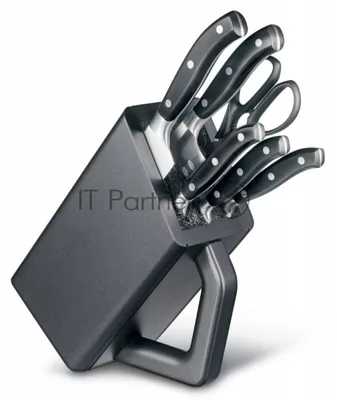 Набор ножей кухонных Victorinox Forged Cutlery Block (7.7243.6) компл.:6шт с подставкой черный подар.коробка