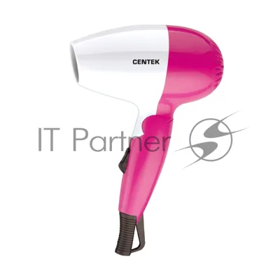 Фен Centek CT-2229 белый/розовый, 1200 Вт, компактный