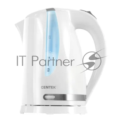 Электрочайник Centek CT-0040 белый, 1.8 л, 2200 Вт, скрытый нагревательный элемент