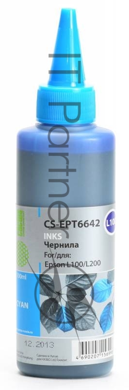 Чернила Cactus CS-EPT6642 голубой 100 мл для Epson L100/L200