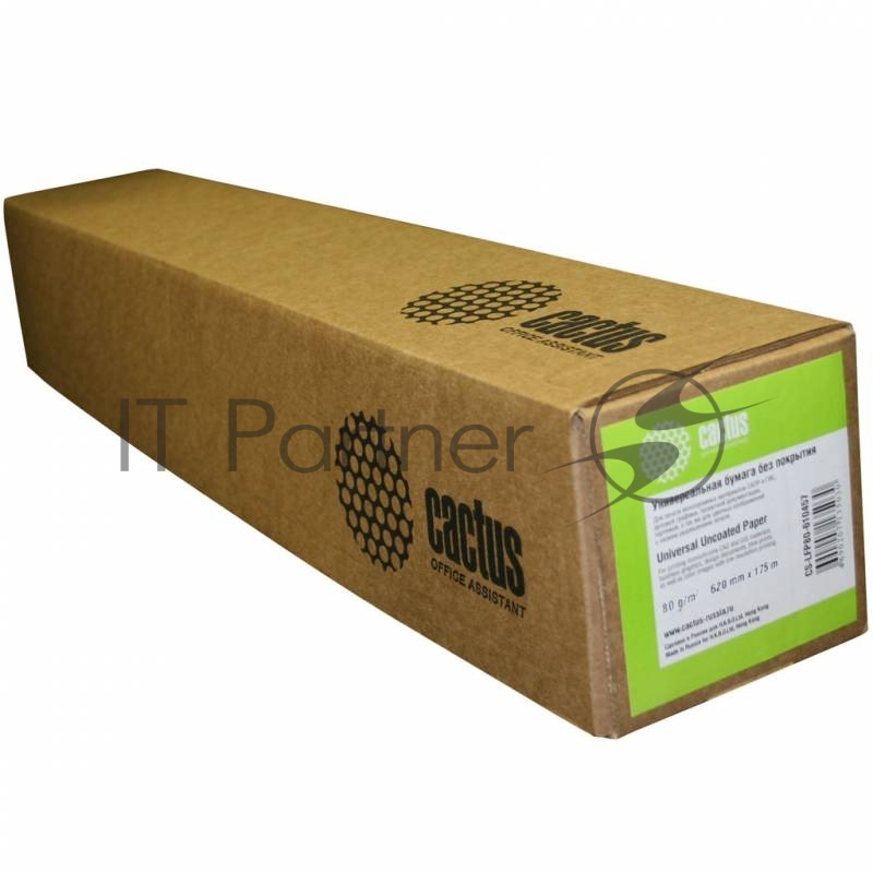 Бумага Cactus CS-LFP80-610457 24"(A1) 610мм-45.7м/80г/м2 CIE171% универсальная втулка:50.8мм (2") (упак.:1рул)