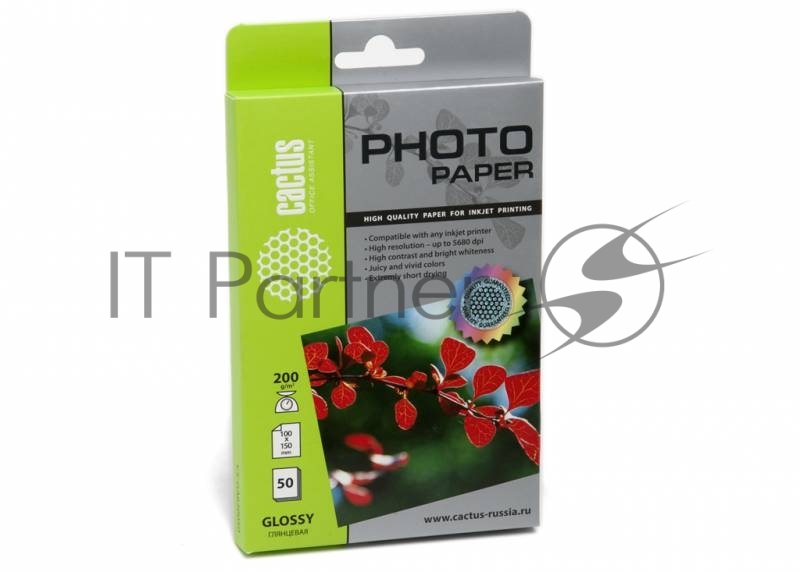 Фотобумага Cactus CS-GA620050 глянцевая A6 200 г/м2 50 листов