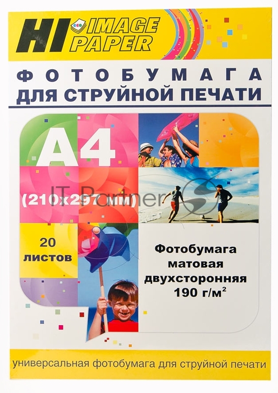 Фотобумага матовая двусторонняя (Hi-image paper) A4, 190 г/м, 20 л.