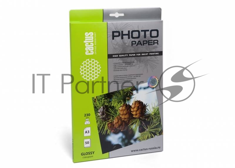 Фотобумага Cactus CS-GA323050 глянцевая А3 230 г/м2 50 листов