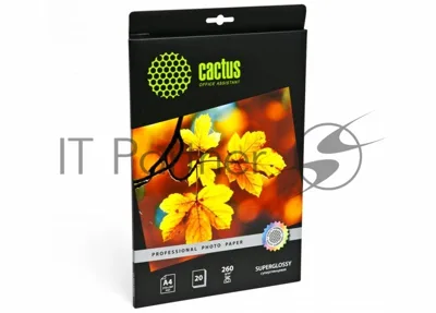 Фотобумага Cactus CS-HGA426020 Professional суперглянцевая А4 260 г/м2 20 листов