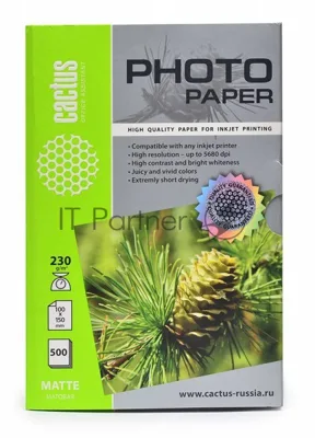Фотобумага Cactus CS-MA6230500 матовая A6 230 г/м2 500 листов
