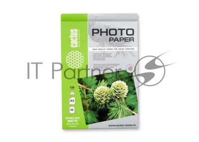 Фотобумага Cactus CS-MA317050DS матовая двухсторонняя А3 170 г/м2 50 листов