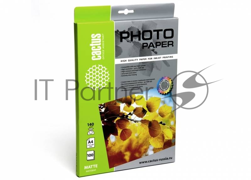 Фотобумага Cactus CS-MA4140100 A4/140г/м2/100л. матовая для струйной печати