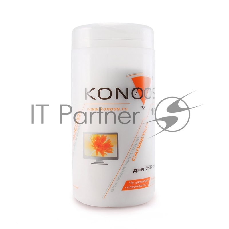 Чистящие средства Konoos KBF-100 Салфетки для ЖК-экранов в банке, 100 шт.