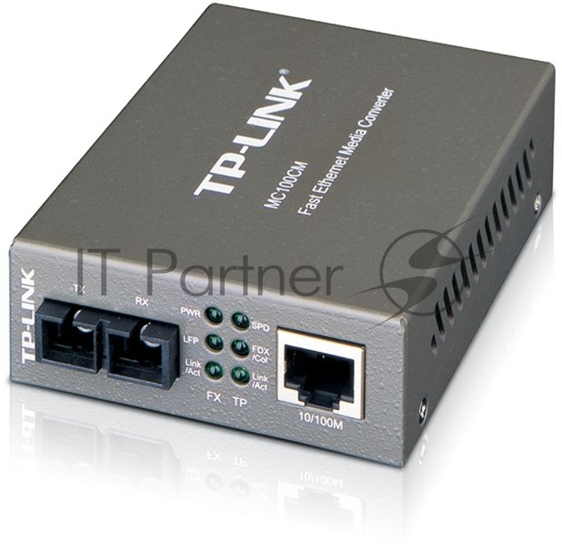 Медиаконвертер TP-Link SMB MC100CM 10/100Mbps RJ45 to 100Mbps multi-mode SC fiber Converter, Full-duplex,up to 2Km, switching power adapter, chassis mountable