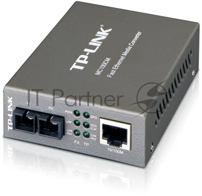 Медиаконвертер TP-Link SMB MC100CM 10/100Mbps RJ45 to 100Mbps multi-mode SC fiber Converter, Full-duplex,up to 2Km, switching power adapter, chassis mountable