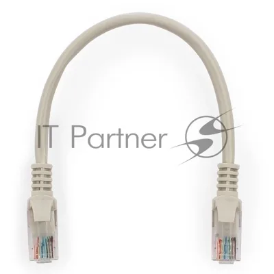 Патч-корд UTP, кат 5e, 0.25м с RJ45 серый
