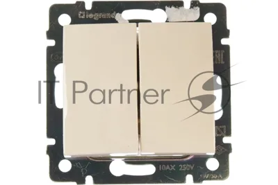 Выключатель Legrand 774305 Valena двухклавишный 10 AX(слоновая кость)