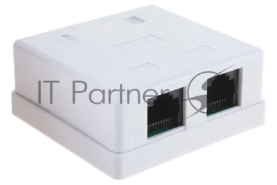 Розетка GEMBIRD NA214 RJ-45 кат.5e внешняя 2 порта, 110/Krone
